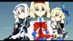 Alice in Wonderland blondes anime girls green eyes touhou alice 
