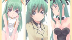 Alice long hair blue eyes green hair seifuku Aria (Manga)