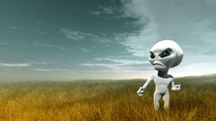 Aliens sky 2003 (Year) landscape field gray