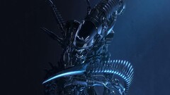 Aliens xenomorph digital art render Simple Background cgi horror