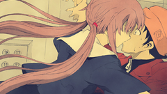 Amano Yukiteru kissing pink