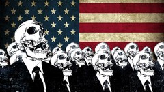 American Flag grunge suit skulls artwork Alex Cherry