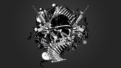 Ammunition graphics helmets skulls weaponry vectors grey 