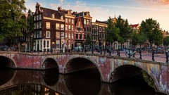 Amsterdam Europe Bridges Bicycles cities