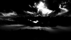 And white clouds monochrome