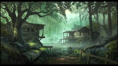Andree Wallin forest Wood shack swamp artwork fantasy art
