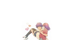 angel beats Anime anime boys anime girls Simple Background heart