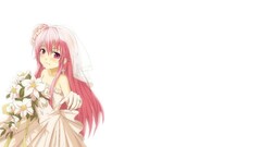 angel beats anime girls Flowers rings white background pink hair