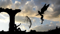 Angel silhouettes Soul human