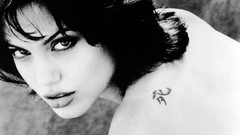 Angelina Jolie faces monochrome Actress tattoos brunettes