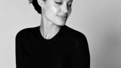 Angelina Jolie monochrome greyscale