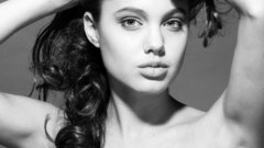 Angelina Jolie monochrome greyscale