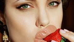 Angelina Jolie strawberries faces