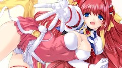 Angels pink hair long hair beat blue eyes cleavage underwear 