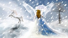 Angels snow unicorns fantasy