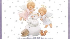 Angels Snowmen Christmas christianity