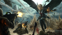 Angels soldiers Helicopters explosions