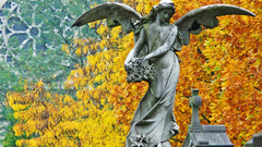 Angels tombstones statues