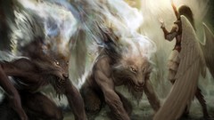 Angels werewolves magic: the gathering artwork fantasy art