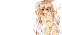 Angels white cleavage red