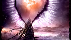 Angels wings dark waves