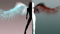 Angels woman wings silhouettes