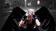 Angels woman wings Swords