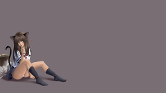 Animal ears blush sitting