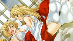 Animal ears miko Japanese clothes