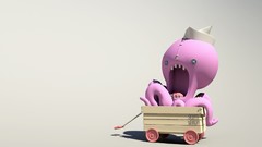 Animals 3d minimalistic octopuses
