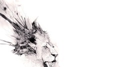 Animals abstract white background Lions minimalistic artwork