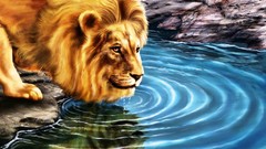Animals artwork Lions