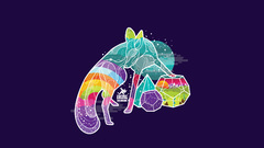 Animals artwork purple background