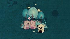 Animals Bears artwork digital art panda bears