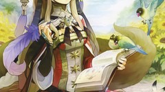 Animals Birds Books feathers blondes blush anime girls Bunnies 