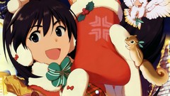 Animals Birds Christmas Anime mittens long hair anime girls 