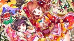 Animals Birds dress Chibi red eyes kimono masks skirts blush 
