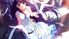 Animals Birds feathers dress long hair anime girls grisaia no 
