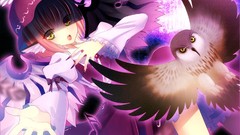 Animals Birds wings feathers dress hats bows pink hair anime 