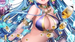 Animals blue fish navel staff mermaids skirts blush blue hair 