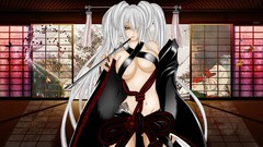 Animals Butterflies woman white hair red eyes Tigers houses 