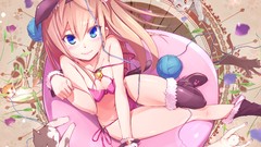 Animals cats Anime anime girls blue eyes brunettes ecchi 