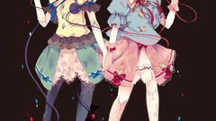 Animals cats Birds string Hearts red eyes gloves bows blondes 