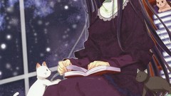 Animals cats Books blush anime girls blue eyes original 