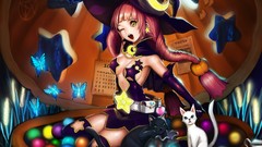 Animals cats Candies Halloween gloves pumpkins anime girls bare 