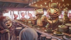 Animals cats food restaurant artwork