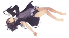 Animals cats white background anime girls school uniforms black 