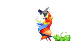 Animals chameleon Parrots white background funny