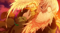 Animals clouds Birds wings red eyes blondes male smiling short 