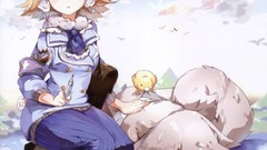 Animals clouds blood blondes anime girls treatment animal ears 